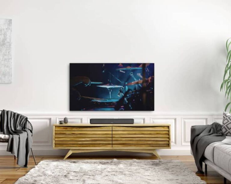 A TV and soundbar
