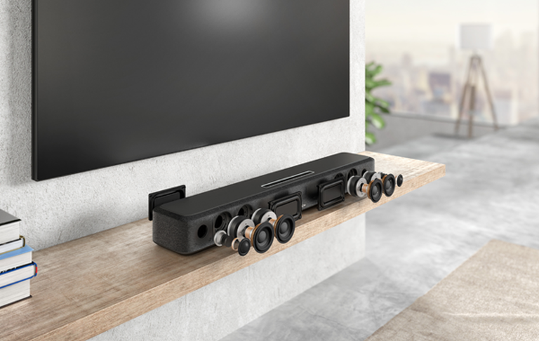 The inner pieces of a sound bar
