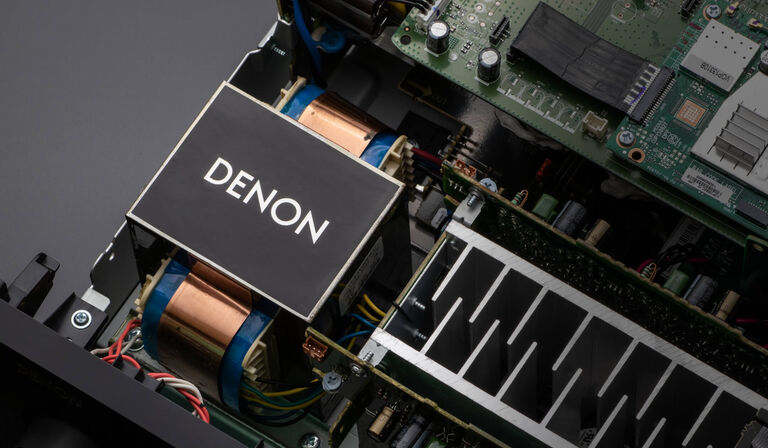 The inner parts of a Denon AVR