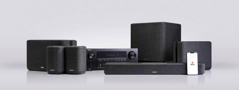 A family of speakers with an AVR