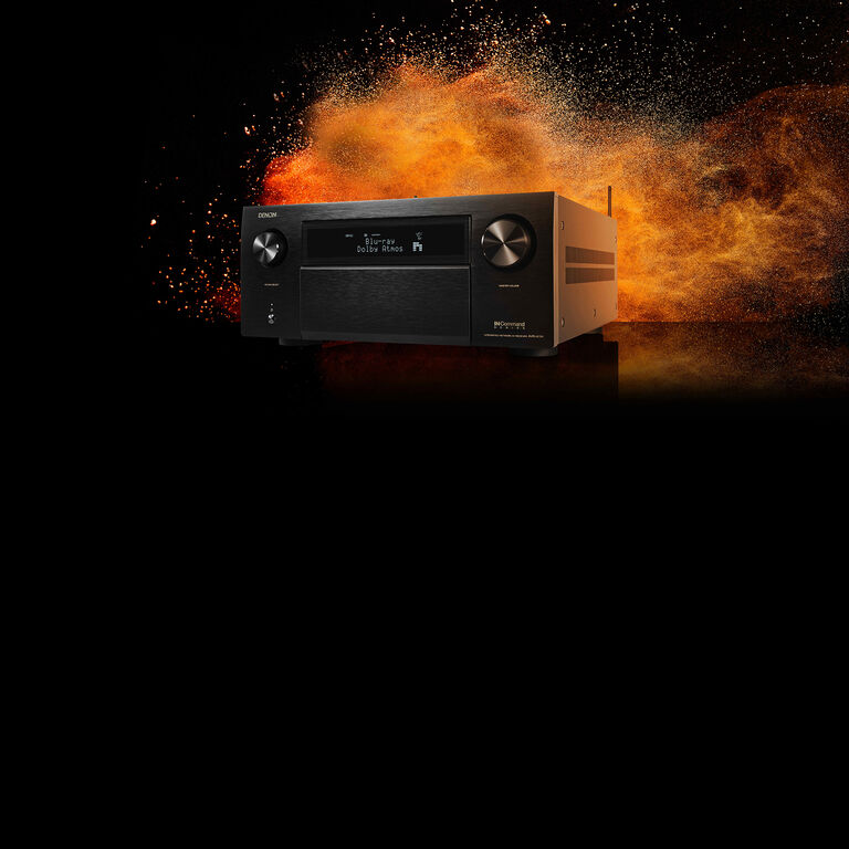 An AVR with a fiery background