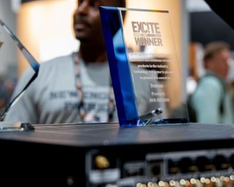 An award sitting on an AVR