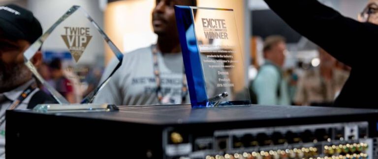 Awards sitting on an AVR