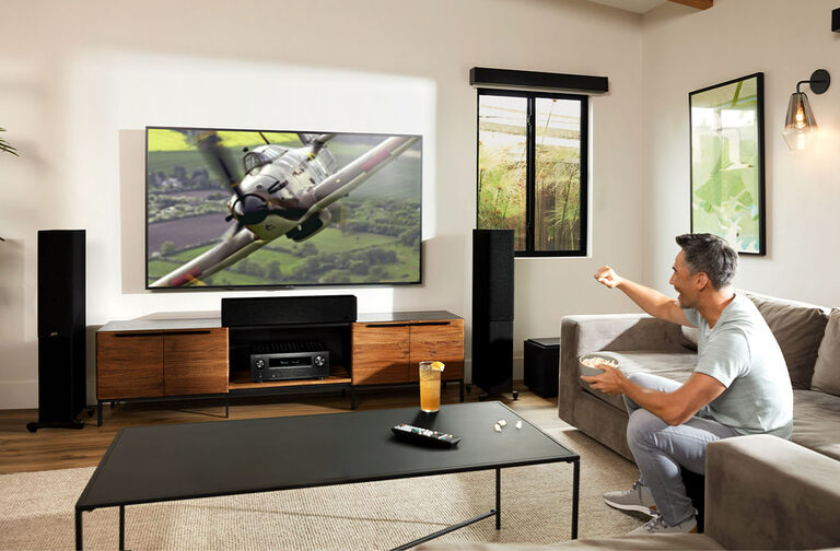 A man watching TV
