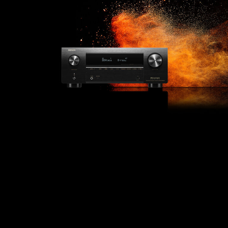 An AVR with a fiery background