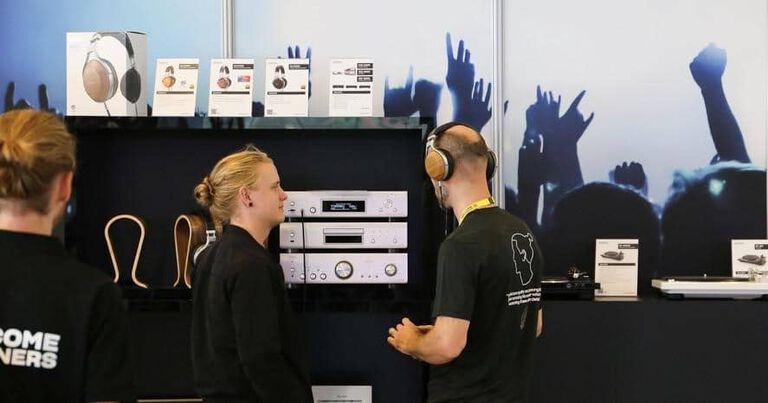 A display of Denon products