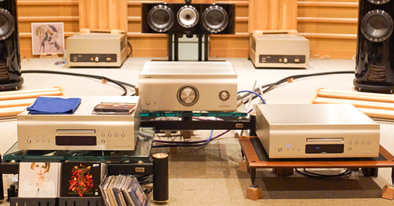 A display of Denon Products