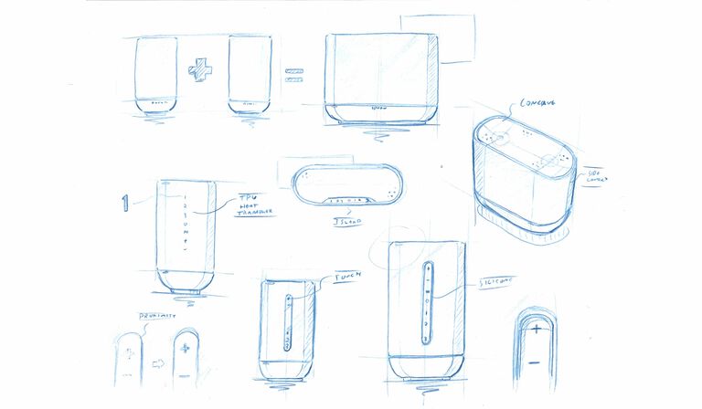 Sketch of Denon Home 400 design