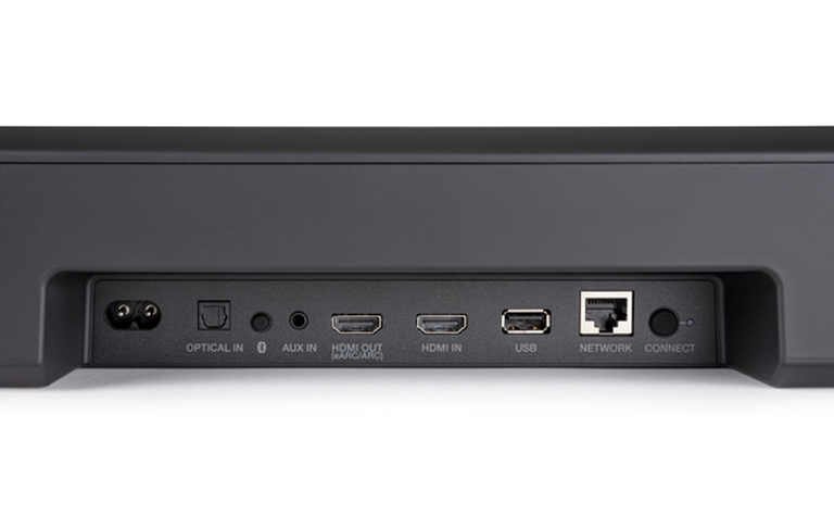 Inputs in the back of a soundbar