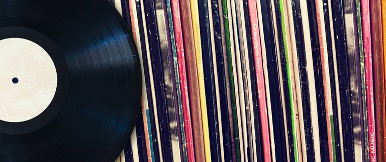 A stack of records