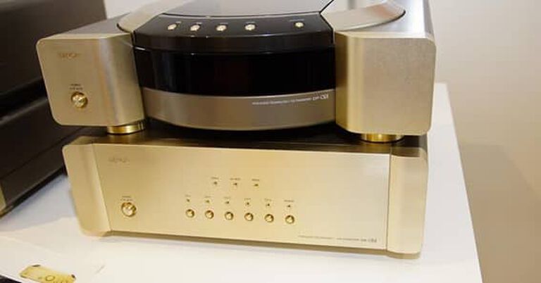 A display of Denon Products