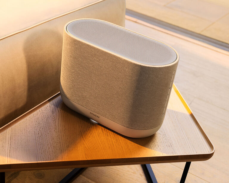 Denon Home 400 on a table.