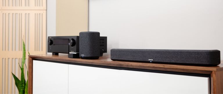 Several speakers and an AVR
