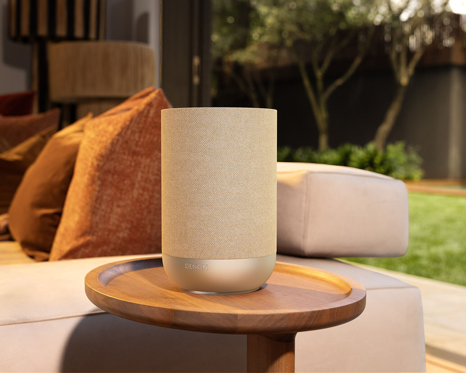 Denon Home 200 on a table.