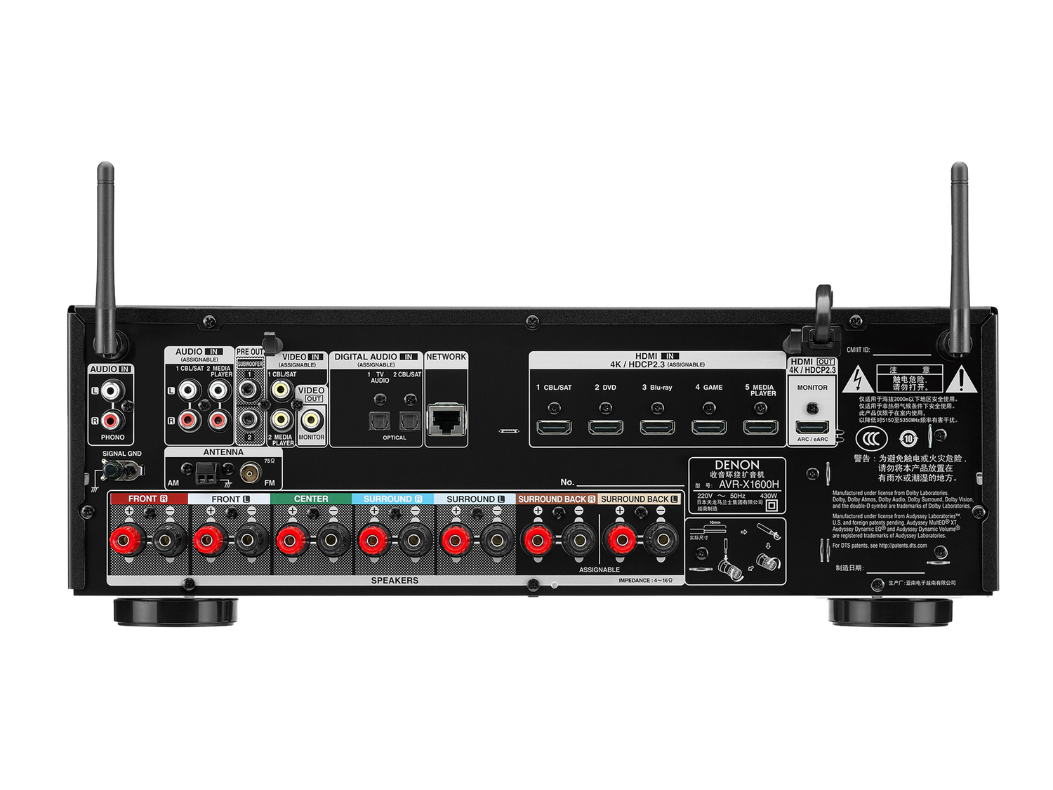 AVR-X1600H, 黑色, dynamic