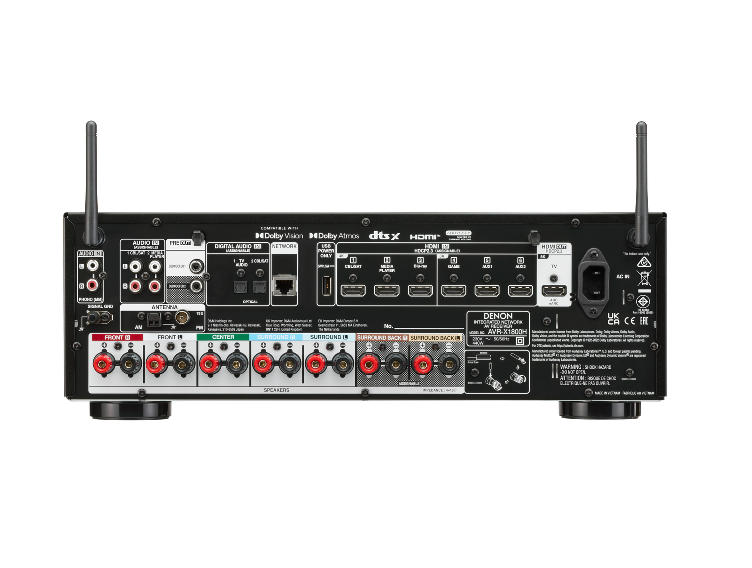 AVR-X1800H, Zwart, dynamic