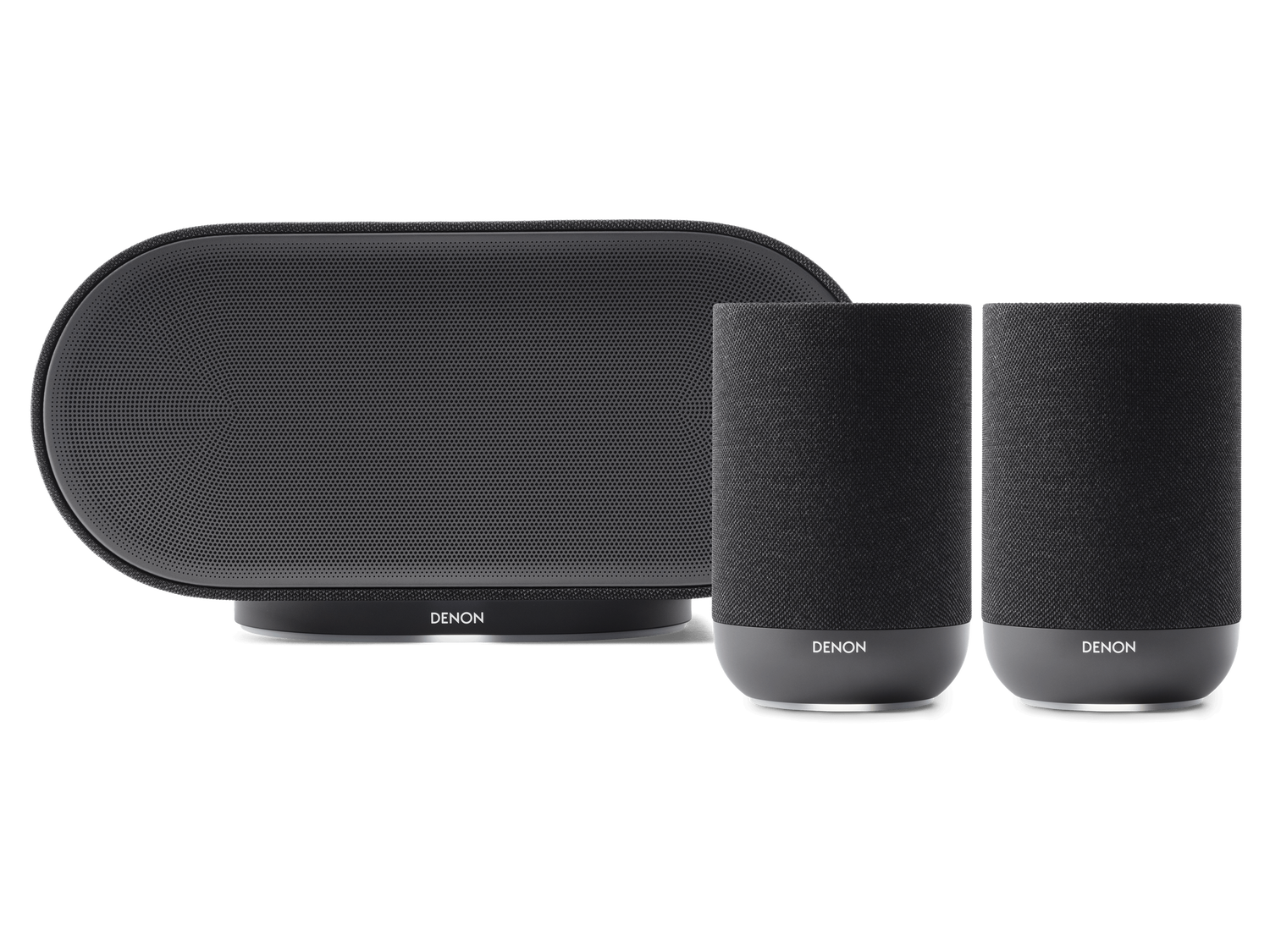 Denon Home 600 with Denon Home 200 (2-Pack) Multi-room Bundle, Charcoal, dynamic