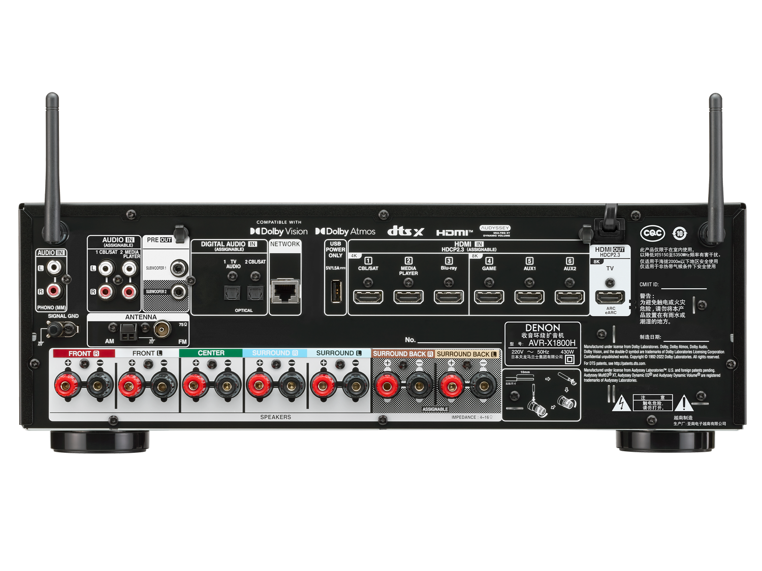AVR-X1800H, 黑色, dynamic