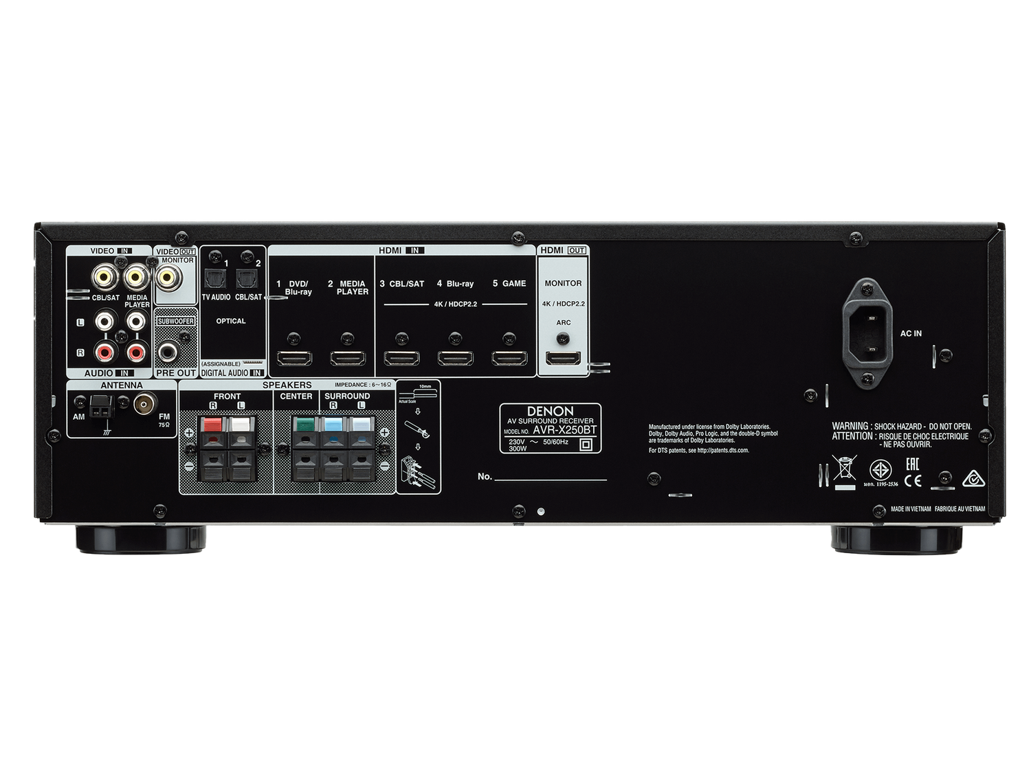 AVR-X250BT, 黑色, dynamic