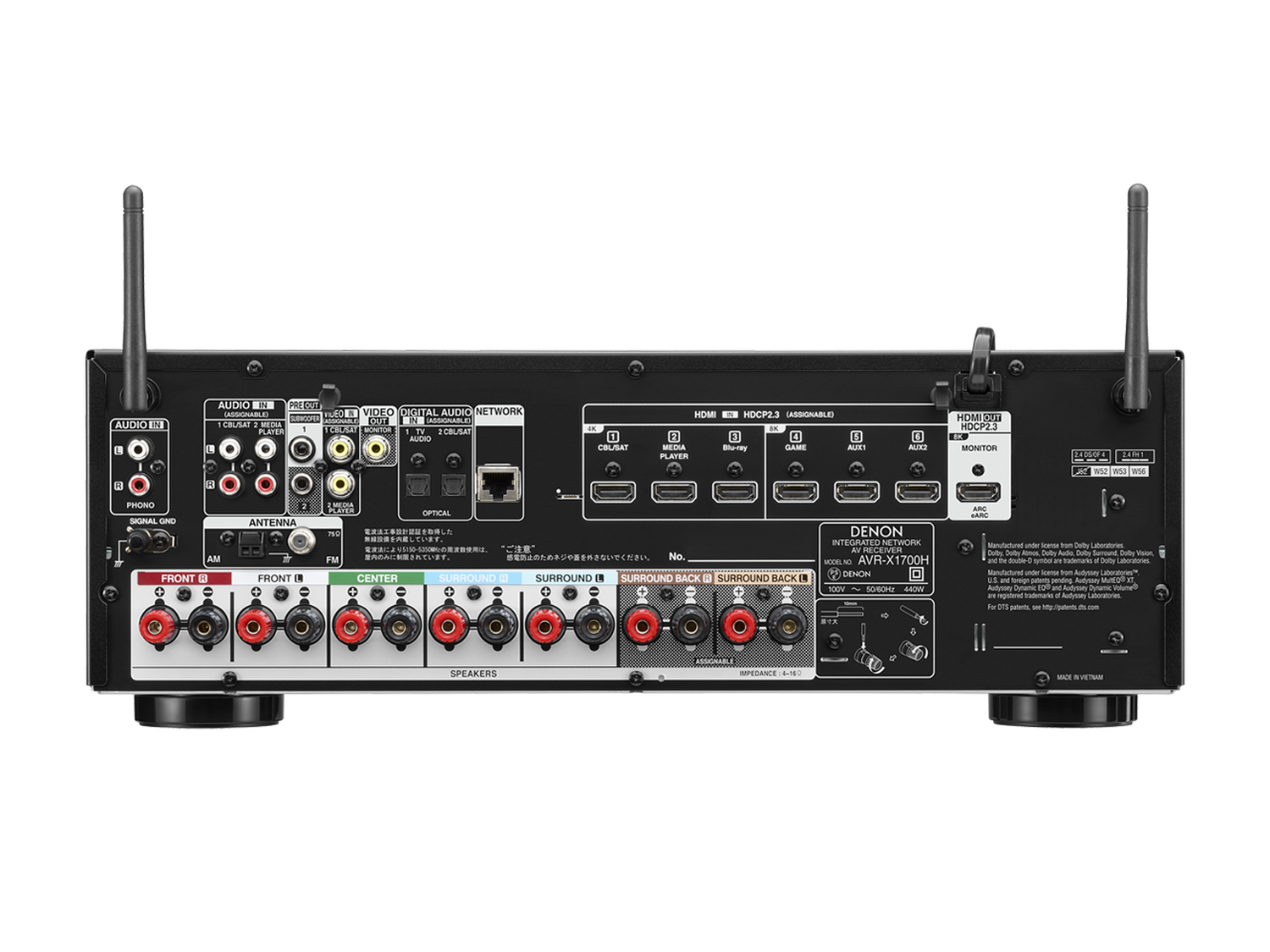 AVR-X1700H, ブラック, dynamic